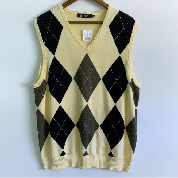 J. Crew Other - J. Crew Men Yellow Argyle V-Neck Golf Vest